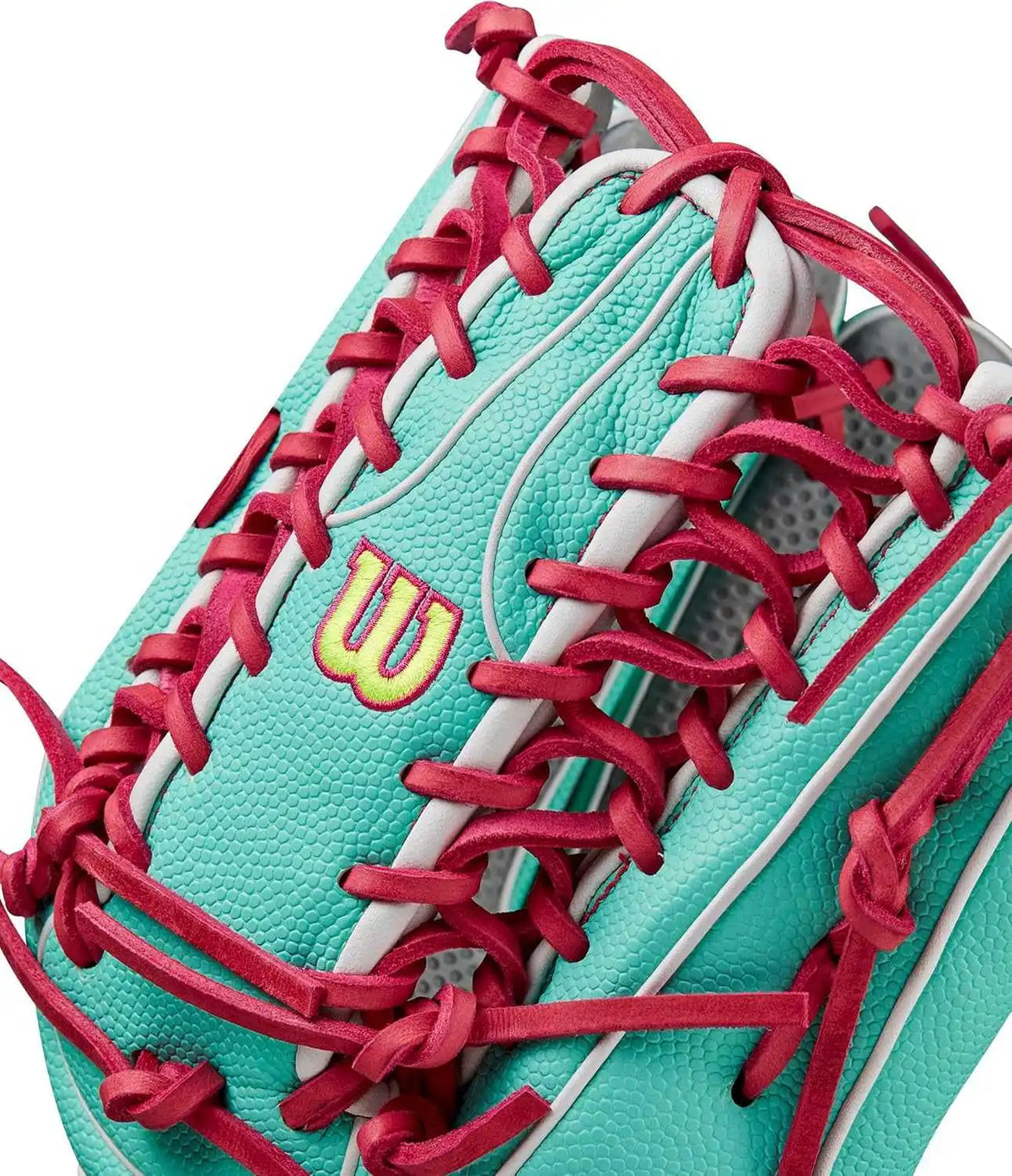 Wilson A2000 Spring 2025 Spin Control 12.75’’ Outfield Glove Wbw1025521275 - Seafoam Flamingo White - Teal Red / Right