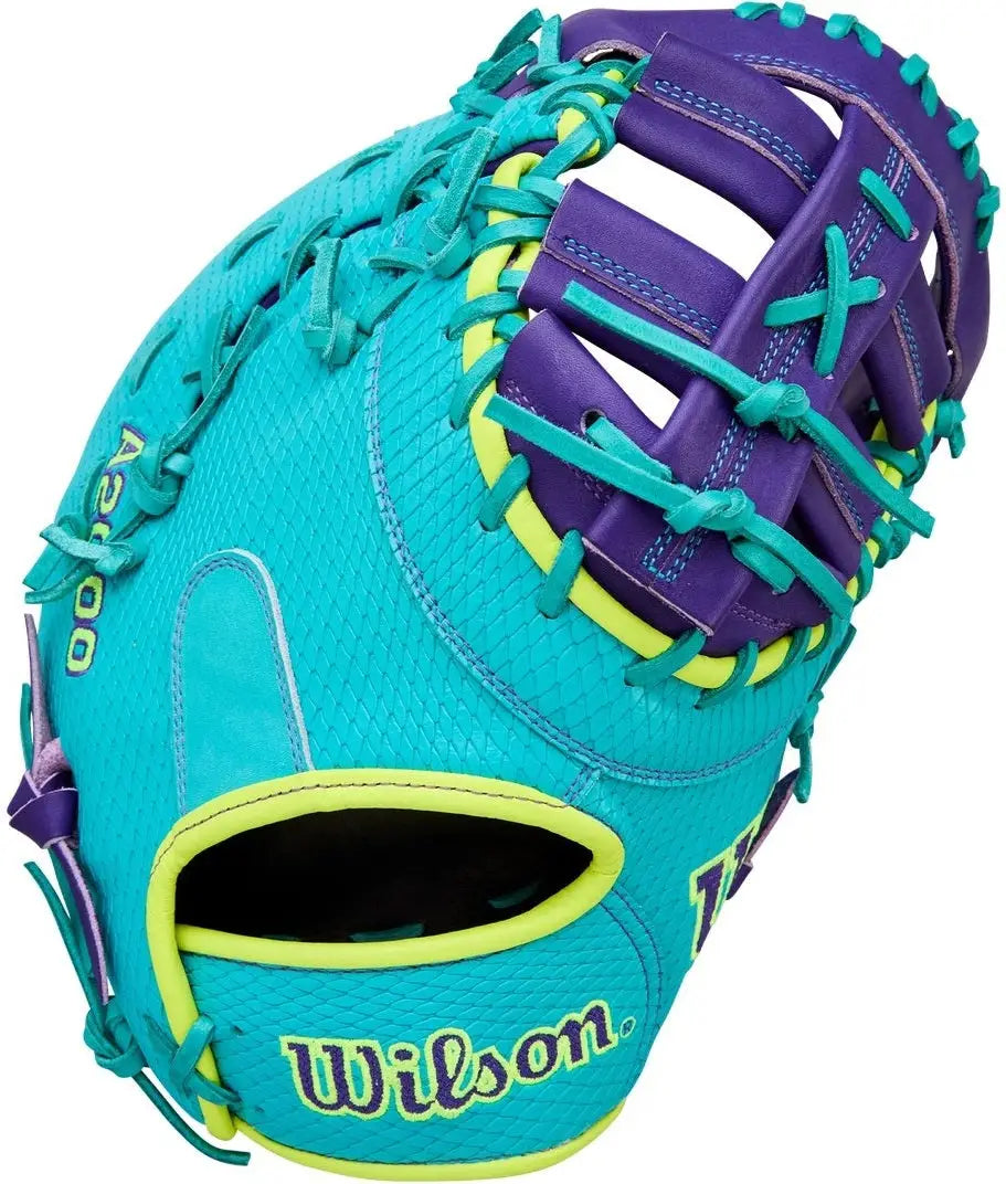Wilson A2000 Spring Series 1612ss 12.00” 1st Base Mitt Wbw10414012 - Blue Pink Purple
