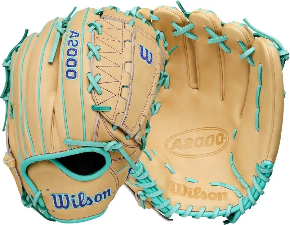 Wilson A2000 Spring Series Dh12 12.00” Pitcher’s Glove Wbw10413812 - Blonde Seafoam Purple