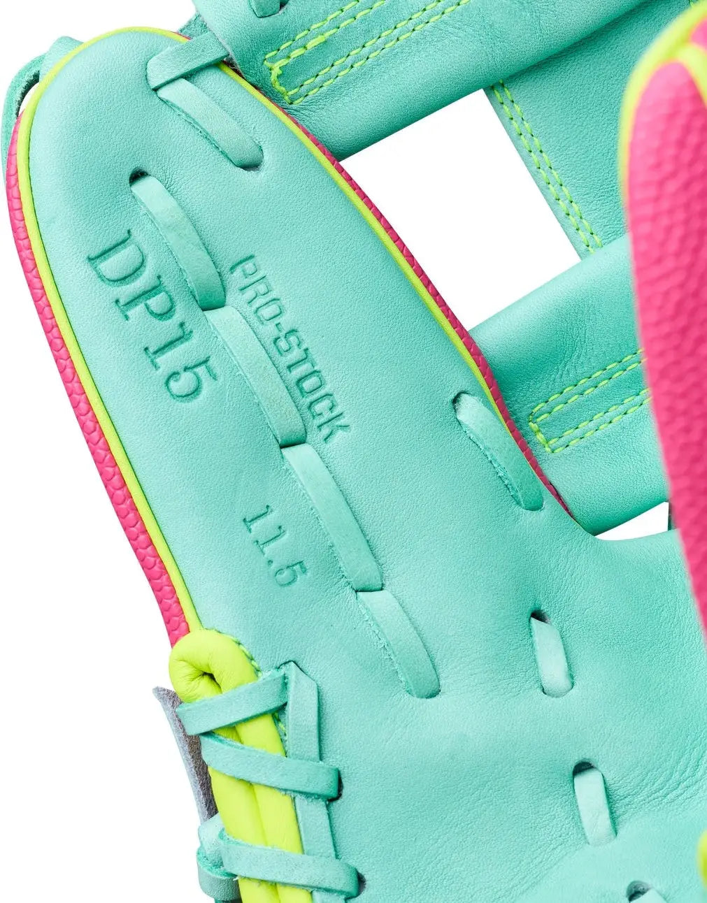 Wilson A2000 Spring Series Dp15ss 11.50” Infield Glove Wbw104143115 - Seafoam Flamingo Pink Optic Yellow - Mint / Right