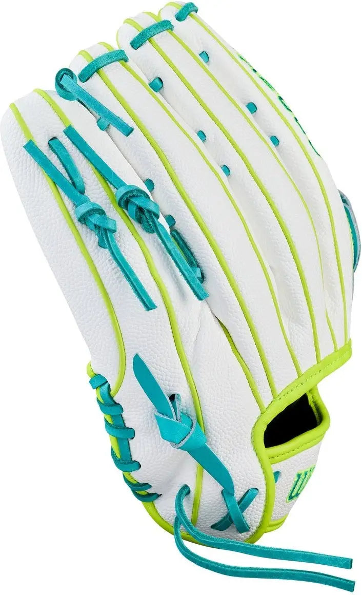 Wilson A2000 Spring Series Fp50 12.25” Fastpitch Outfield Glove Wbw1042371225 - Teal White Yellow - Right Throw