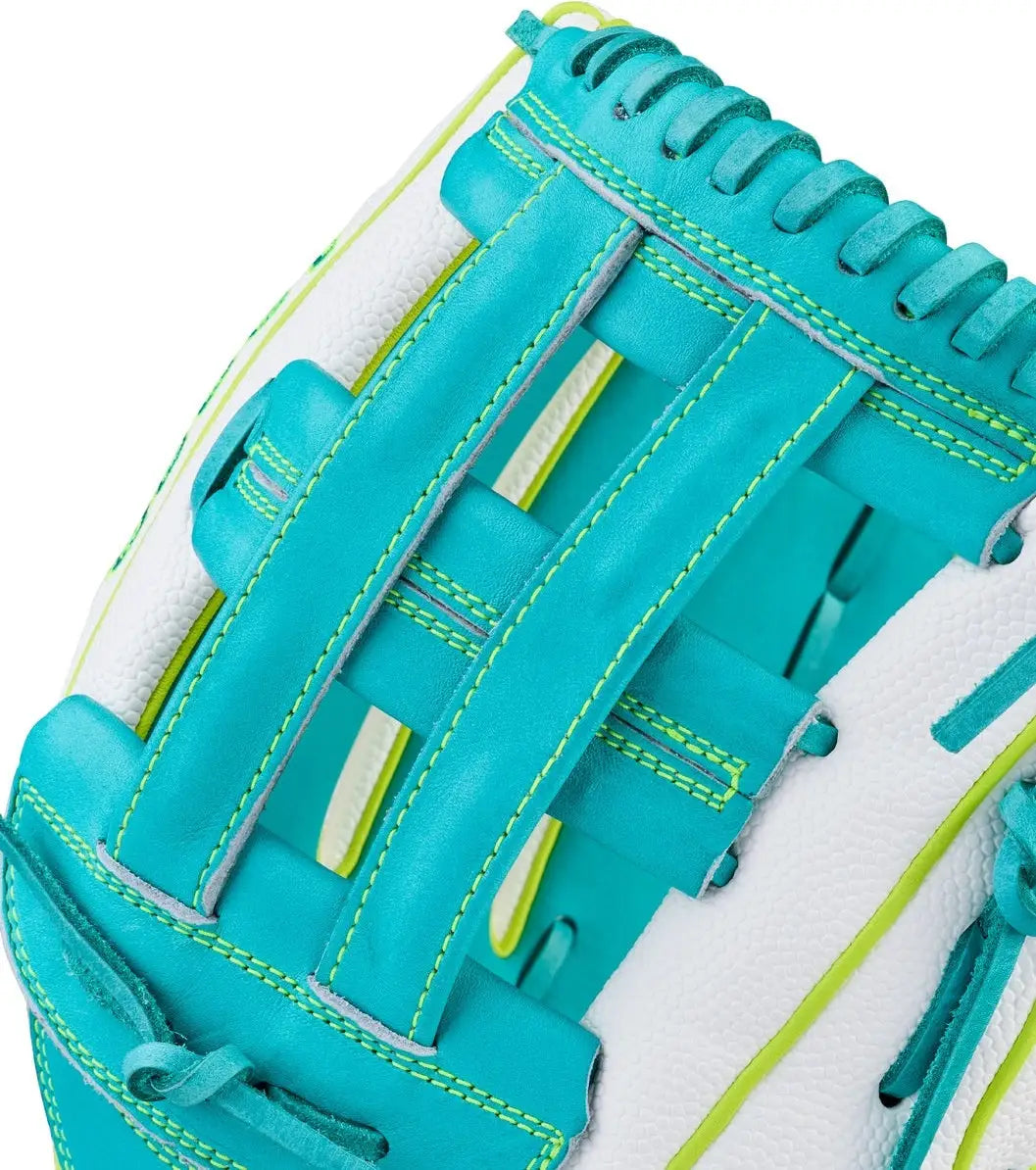 Wilson A2000 Spring Series Fp50 12.25” Fastpitch Outfield Glove Wbw1042371225 - Teal White Yellow - Right Throw