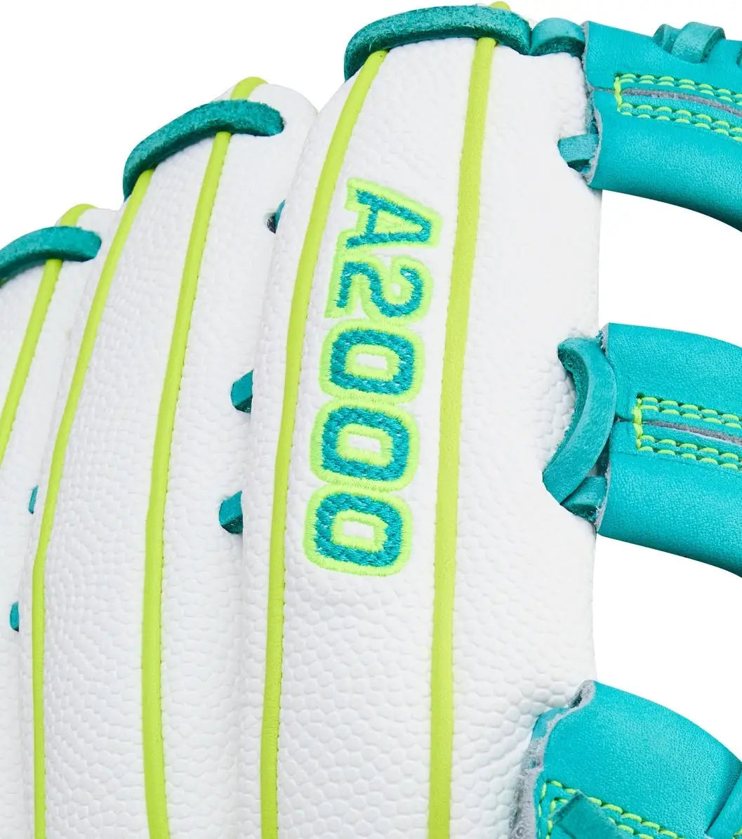 Wilson A2000 Spring Series Fp50 12.25” Fastpitch Outfield Glove Wbw1042371225 - Teal White Yellow - Right Throw