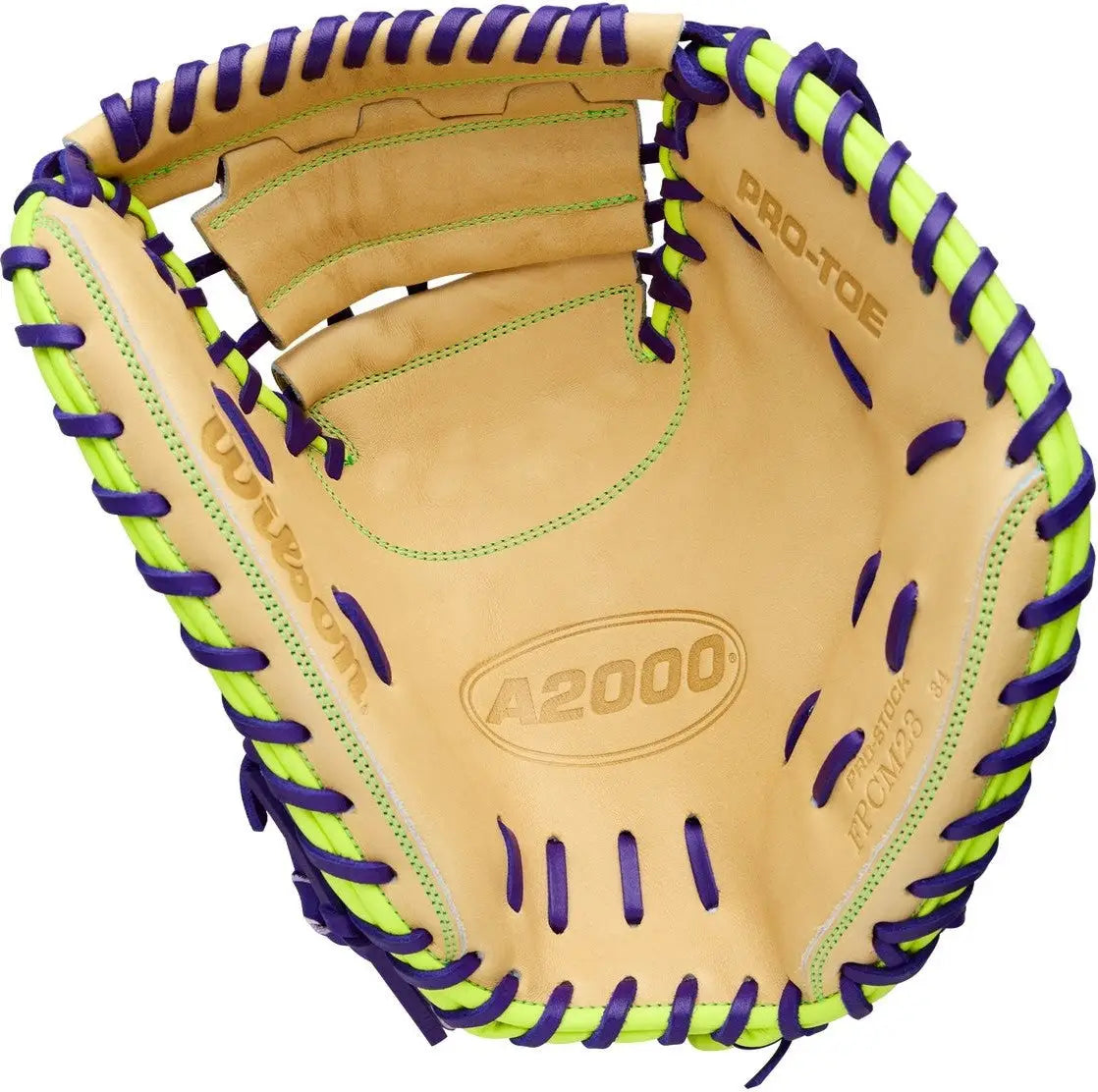 Wilson A2000 Spring Series Fpcm23 34.00” Fastpitch Catcher’s Mitt Wbw10423934 - Purple Blonde - Cork / Right Throw