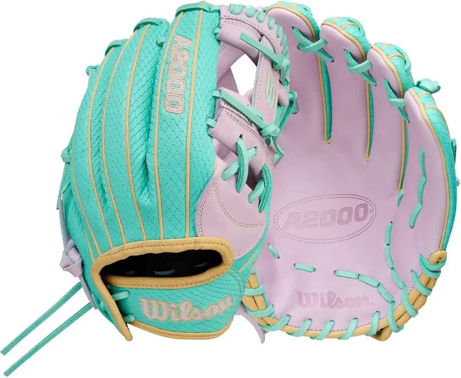 Wilson A2000 Spring Series H12ss 12.00” Fastpitch Infield Glove Wbw10423412 - Lavender Seafoam - Pink Mint / Right Throw