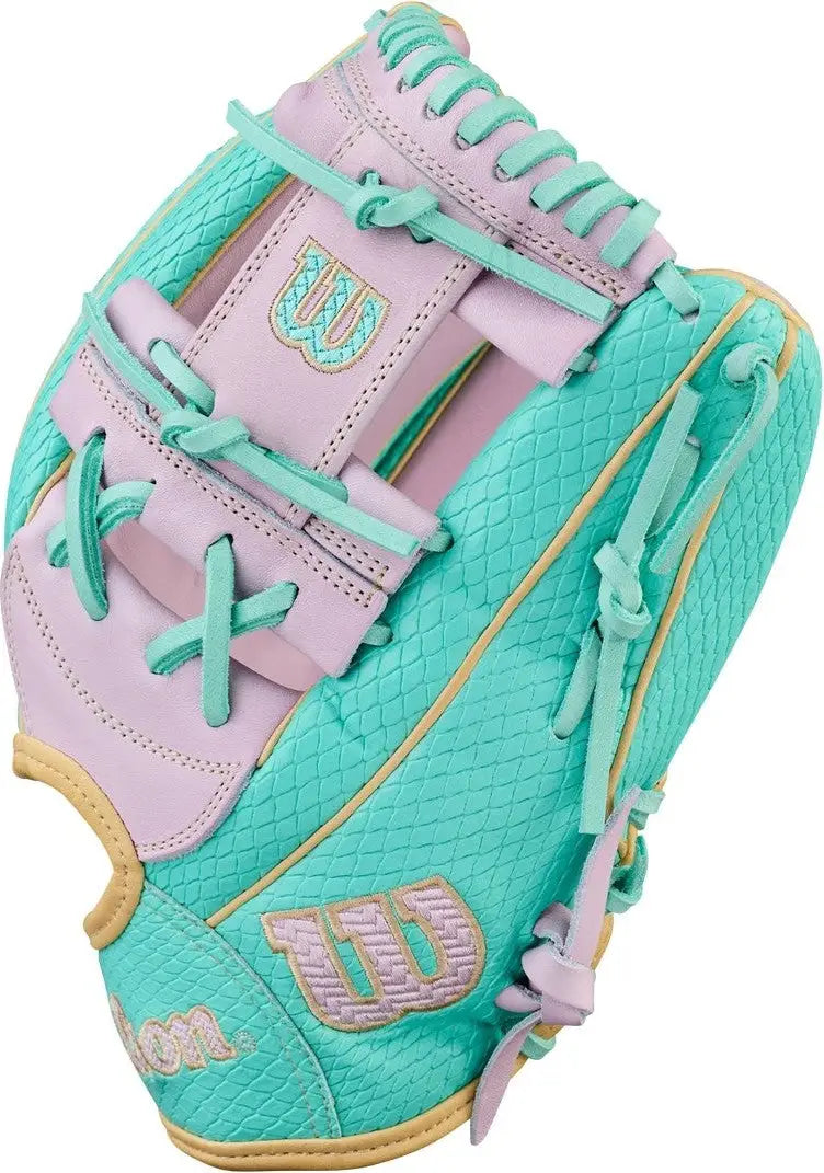 Wilson A2000 Spring Series H12ss 12.00” Fastpitch Infield Glove Wbw10423412 - Lavender Seafoam - Pink Mint / Right Throw