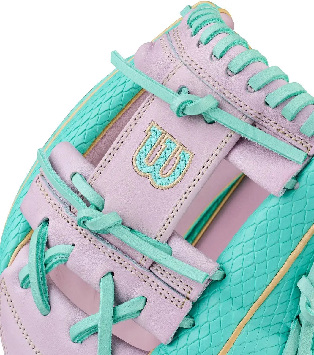 Wilson A2000 Spring Series H12ss 12.00” Fastpitch Infield Glove Wbw10423412 - Lavender Seafoam - Pink Mint / Right Throw
