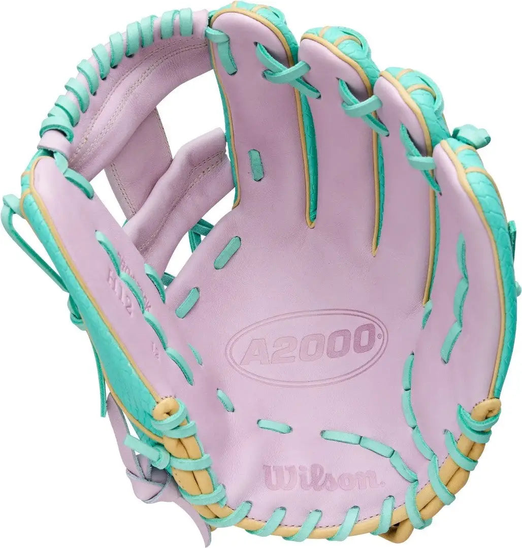 Wilson A2000 Spring Series H12ss 12.00” Fastpitch Infield Glove Wbw10423412 - Lavender Seafoam - Pink Mint / Right Throw