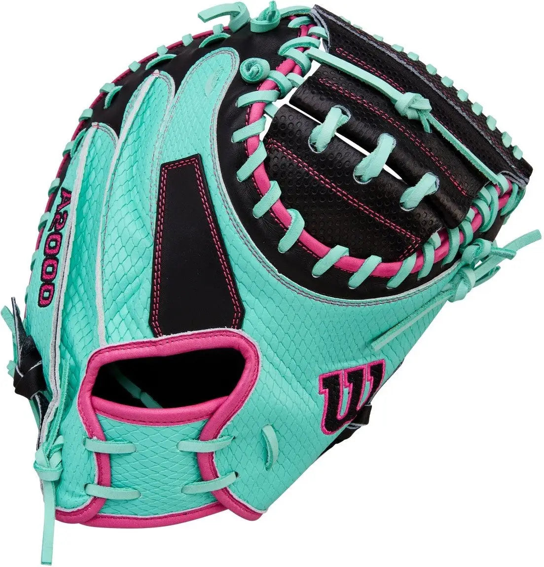 Wilson A2000 Spring Series M23ss 33.50” Catcher’s Mitt Wbw104142335 - Black Seafoam Pink - Mint / Right Throw