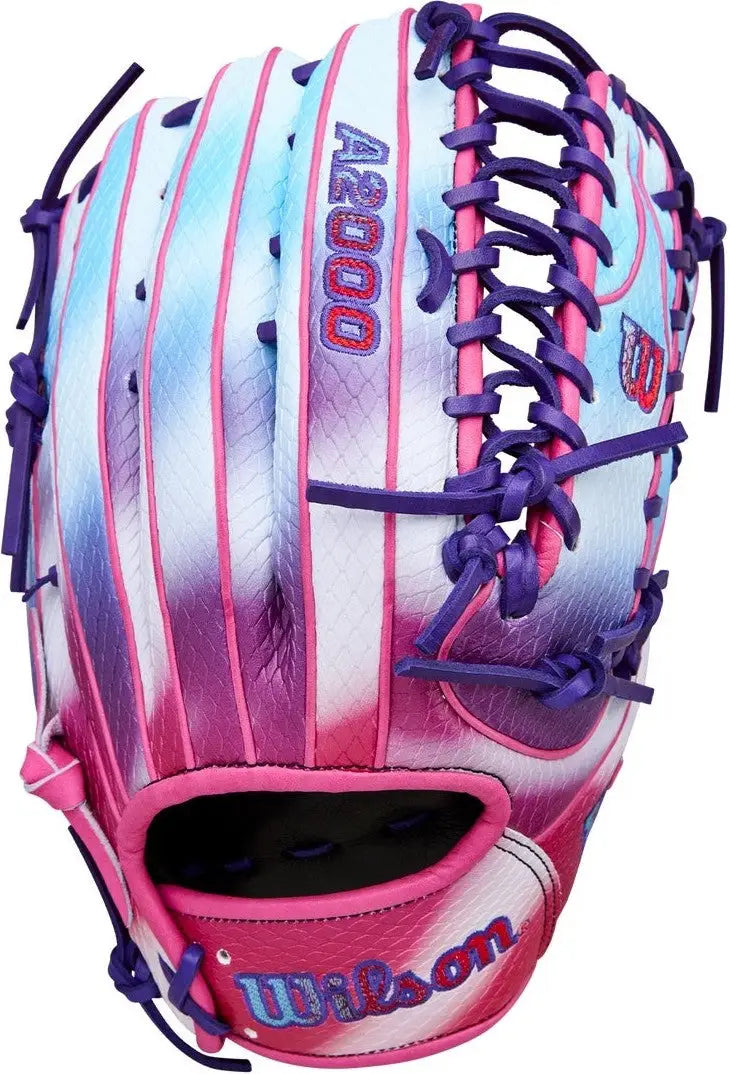 Wilson A2000 Spring Series Ot7ss 12.75” Outfield Glove Wbw1041361275 - Flamingo Pink Purple Blue