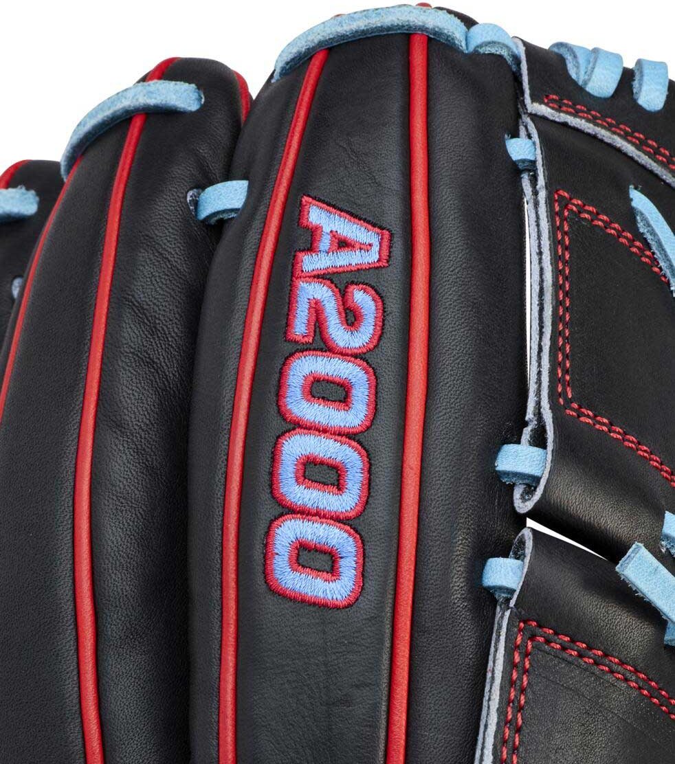 Wilson A2000 Summer 2026 B25 Infield Glove 12.25’’ Wbw1045971225 - Black Red Sky Blue - Right Throw