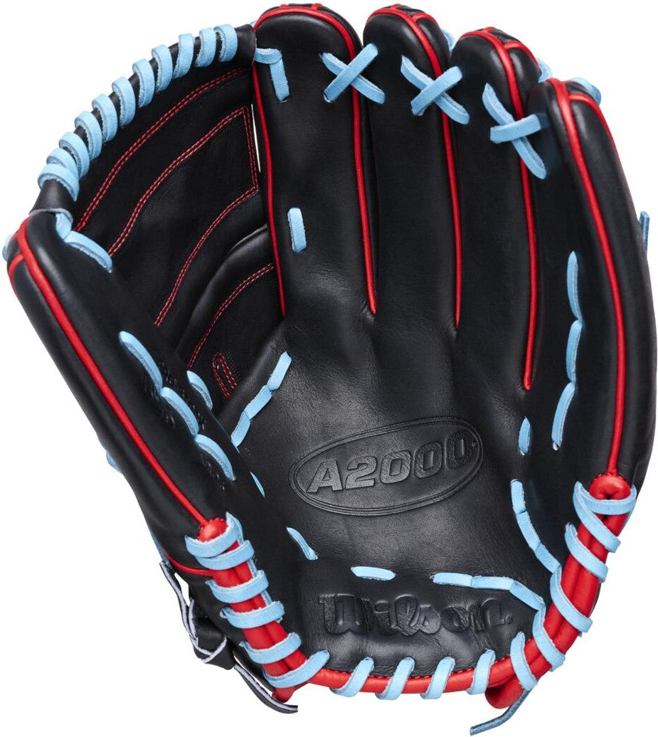Wilson A2000 Summer 2026 B25 Infield Glove 12.25’’ Wbw1045971225 - Black Red Sky Blue - Right Throw