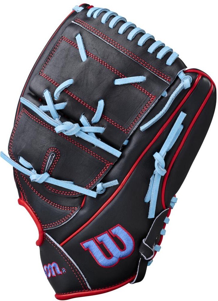 Wilson A2000 Summer 2026 B25 Infield Glove 12.25’’ Wbw1045971225 - Black Red Sky Blue - Right Throw