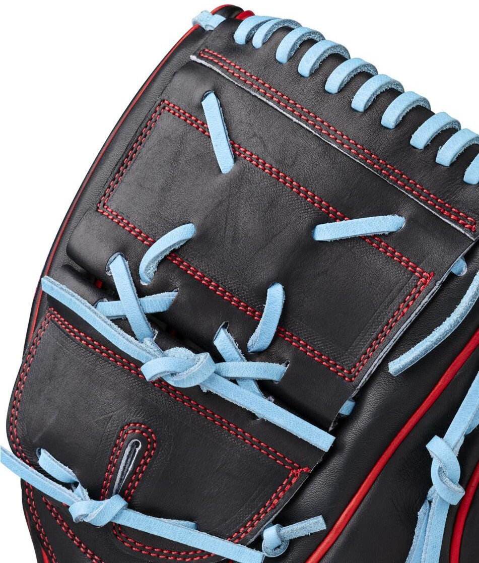 Wilson A2000 Summer 2026 B25 Infield Glove 12.25’’ Wbw1045971225 - Black Red Sky Blue - Right Throw
