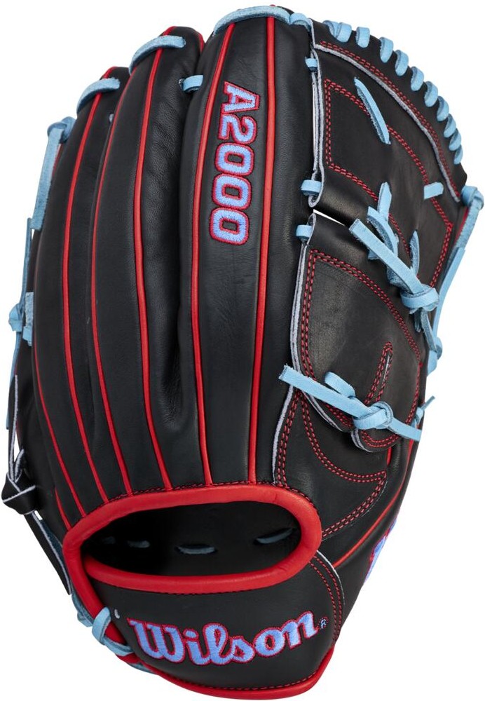 Wilson A2000 Summer 2026 B25 Infield Glove 12.25’’ Wbw1045971225 - Black Red Sky Blue - Right Throw