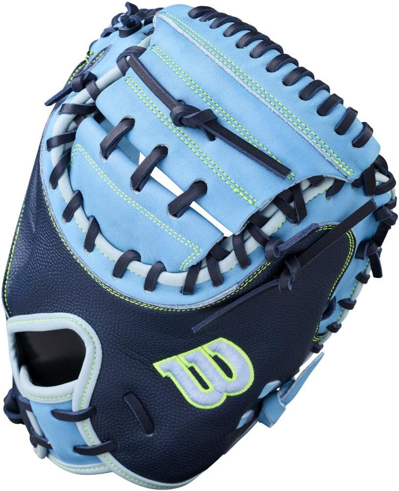 Wilson A2000 Summer 2026 Cm33s Catchers Mitts 33.00’’ Wbw10460433 - Navy Sky Blue - Right Throw