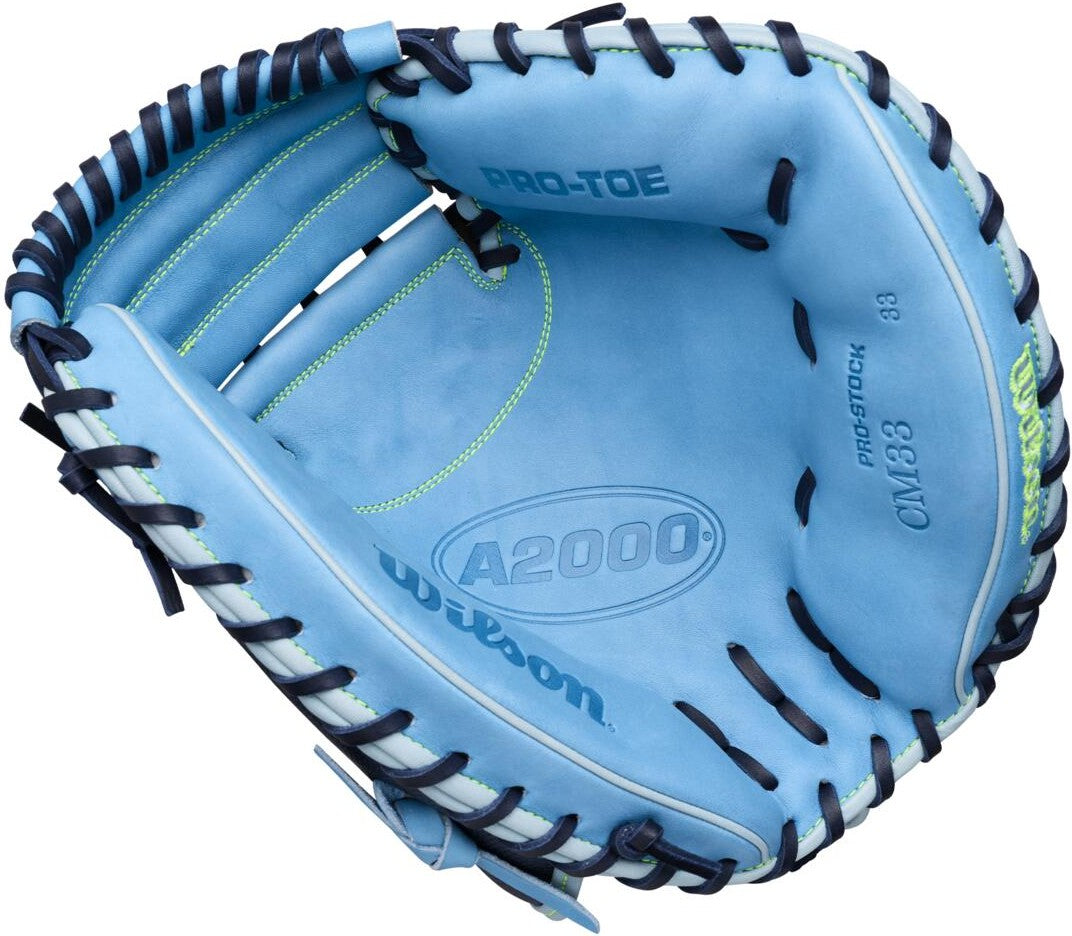 Wilson A2000 Summer 2026 Cm33s Catchers Mitts 33.00’’ Wbw10460433 - Navy Sky Blue - Right Throw
