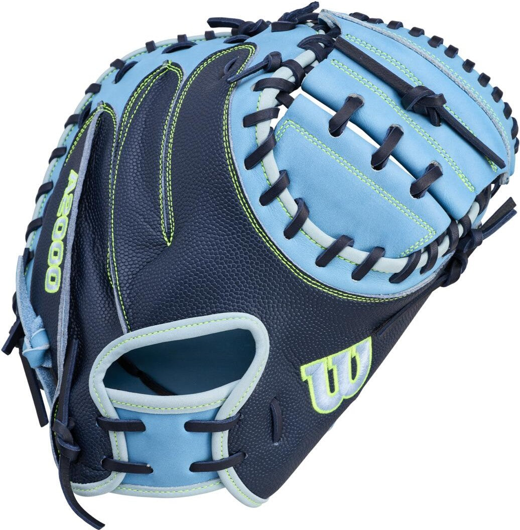 Wilson A2000 Summer 2026 Cm33s Catchers Mitts 33.00’’ Wbw10460433 - Navy Sky Blue - Right Throw