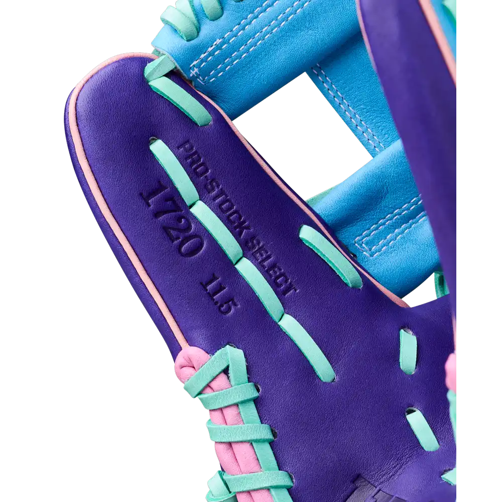 Wilson A2k 1720 11.50’’ Infield Glove Oct 2025 Gotm Wbw104220115 - Purple Columbia Blue Pink - Right Throw