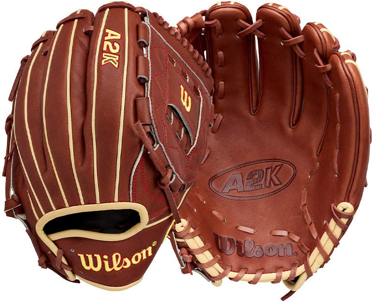Wilson A2k C12 12.00’’ Pitcher’s Glove Wbg07901rt12 - Walnut Blonde Yellow Red - Right Throw