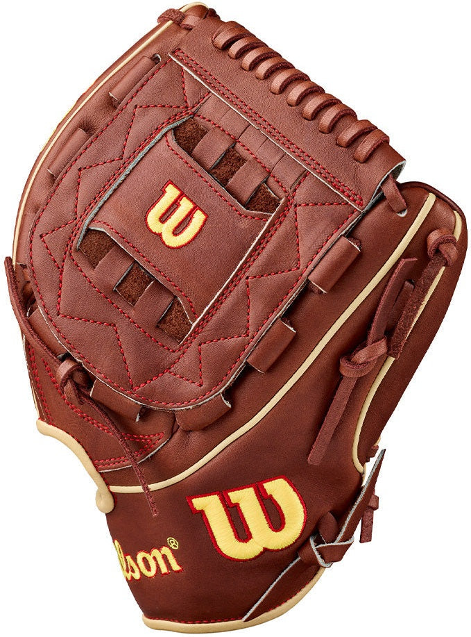Wilson A2k C12 12.00’’ Pitcher’s Glove Wbg07901rt12 - Walnut Blonde Yellow Red - Right Throw