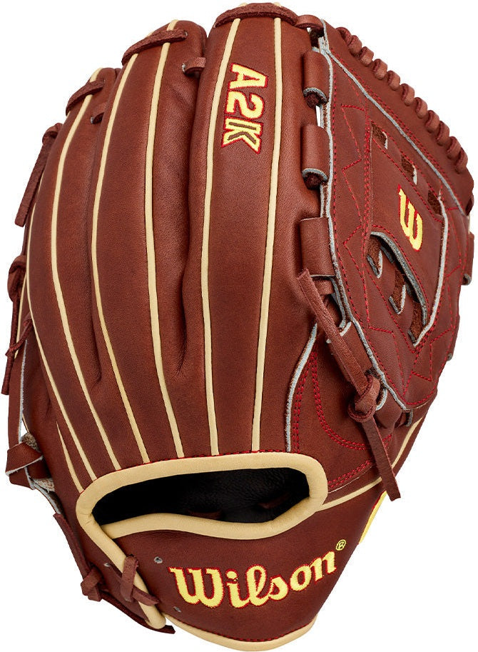 Wilson A2k C12 12.00’’ Pitcher’s Glove Wbg07901rt12 - Walnut Blonde Yellow Red - Right Throw