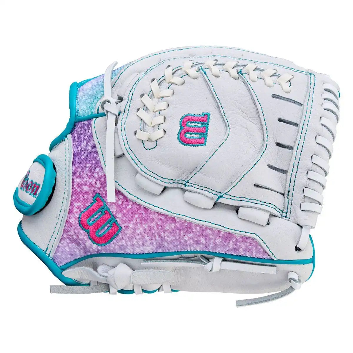 Wilson A440 Flash 11.00’’ Youth Fastpitch Utility Glove Wbw103984 - White Purple Green - Right Throw