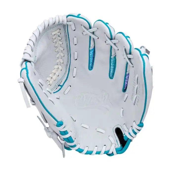 Wilson A440 Flash 11.00’’ Youth Fastpitch Utility Glove Wbw103984 - White Purple Green - Right Throw