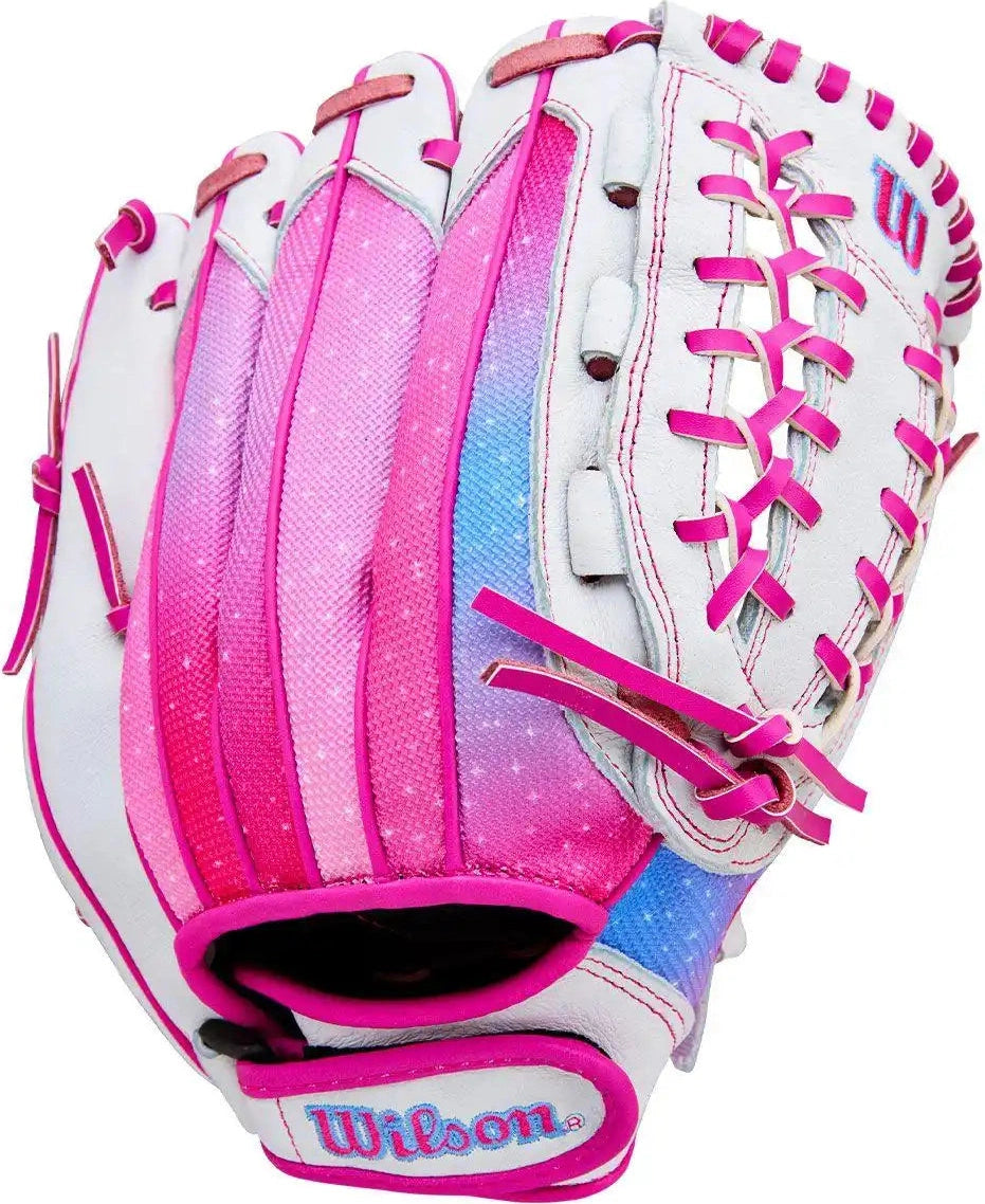 Wilson A440 Flash 12.00’’ Youth Fastpitch Utility Glove Wbw103987 - White Flamingo - Pink / Right Throw