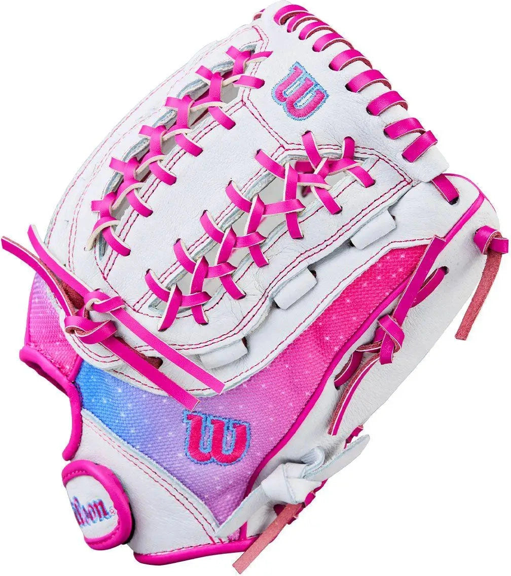 Wilson A440 Flash 12.00’’ Youth Fastpitch Utility Glove Wbw103987 - White Flamingo - Pink / Right Throw