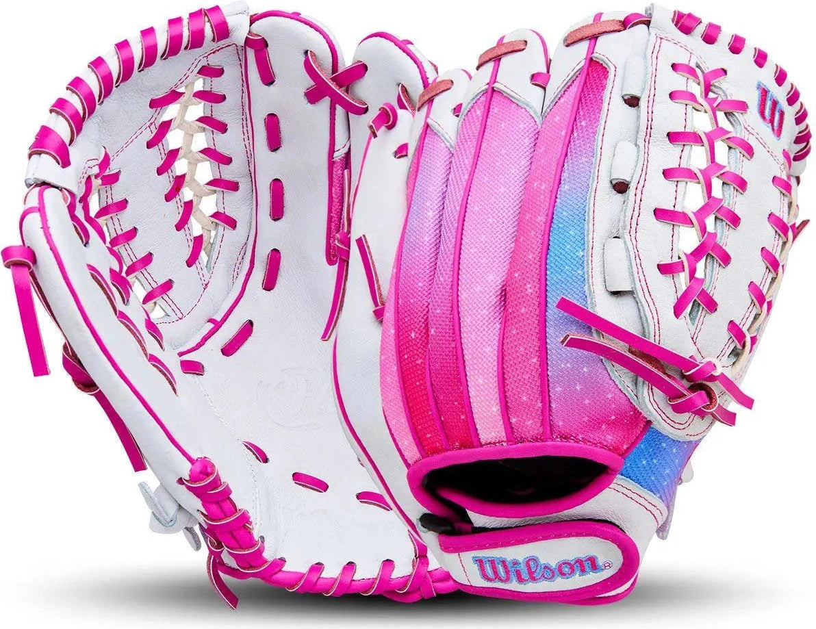 Wilson A440 Flash 12.00’’ Youth Fastpitch Utility Glove Wbw103987 - White Flamingo - Pink / Right Throw