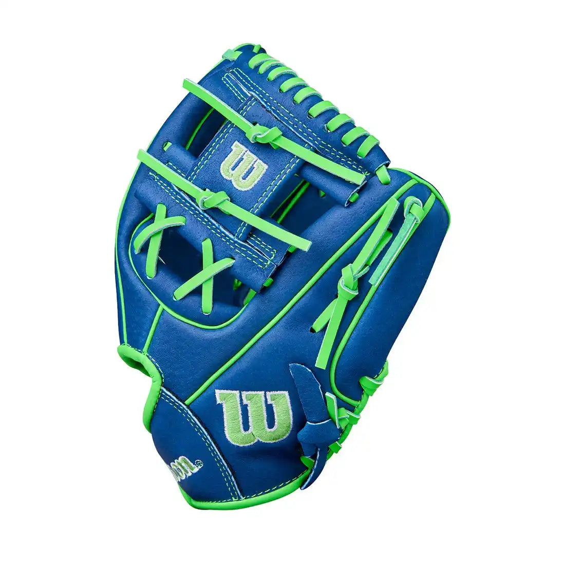 Wilson A450 10.75’’ Youth Infield Glove Wbw1039771075- Royal Neon Green White - Right Throw