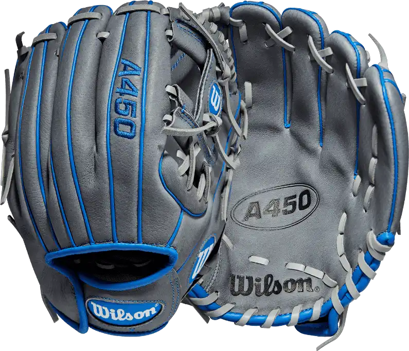 Wilson A450 10.75’’ Youth Infield Gloves- Gray Royal - Right Throw