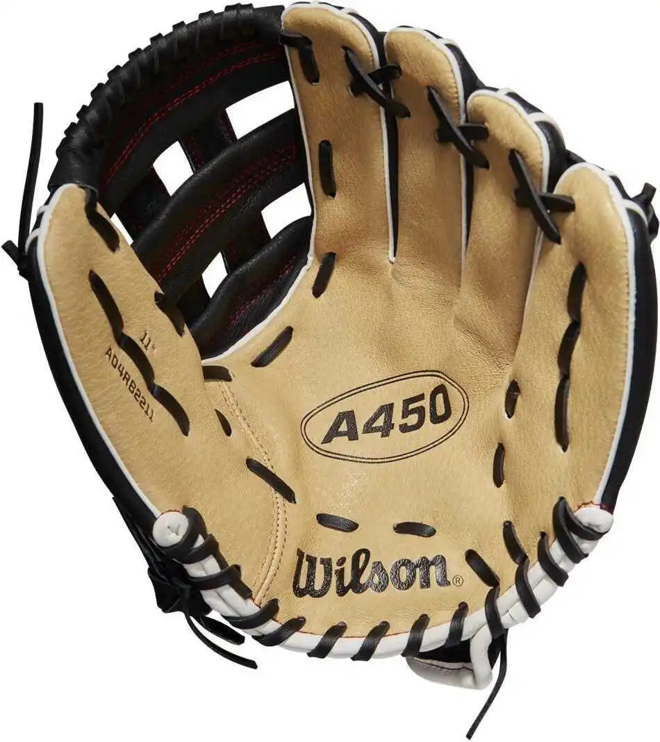 Wilson A450 11.00’’ Youth Infield Gloves - Black Blonde