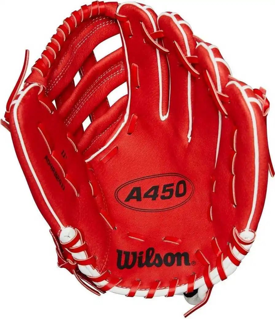 Wilson A450 11.00’’ Youth Infield Gloves - Red White
