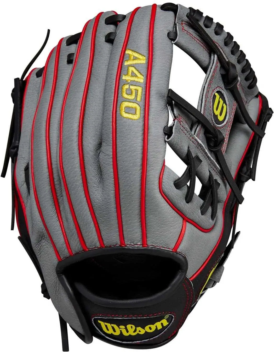 Wilson A450 11.50’’ Youth Infield Gloves - Gray Black Red