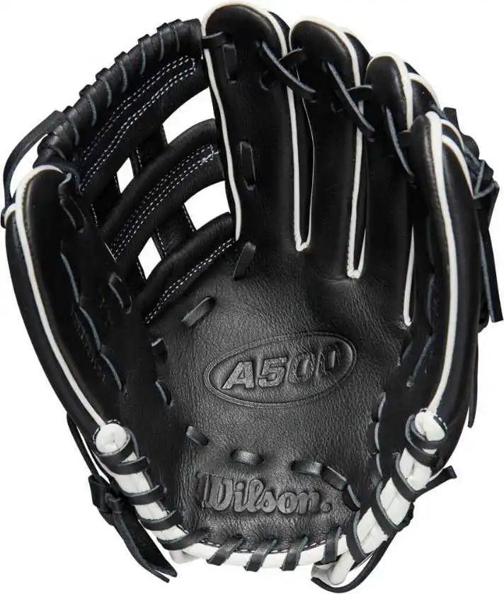 Wilson A500 10.50’’ Infield Baseball Glove - Black White - Right Throw