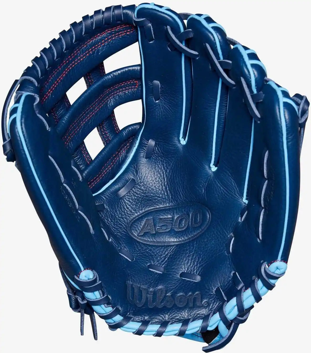Wilson A500 12.00’’ Infield Pitcher Baseball Glove - Navy Blue Red