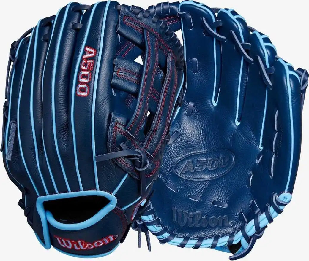 Wilson A500 12.00’’ Infield Pitcher Baseball Glove - Navy Blue Red