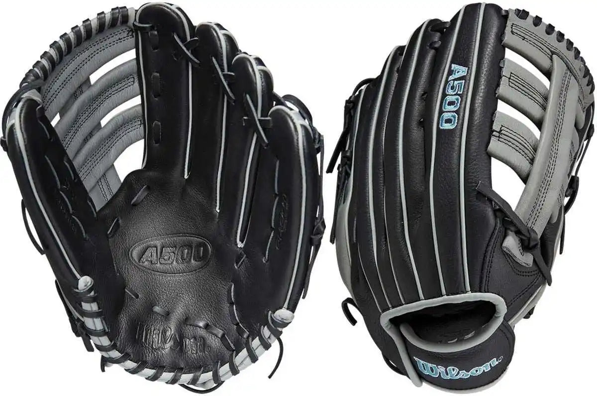 Wilson A500 12.50’’ Outfield Baseball Glove - Black Gray