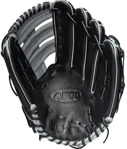 Wilson A500 12.50’’ Outfield Baseball Glove - Black Gray