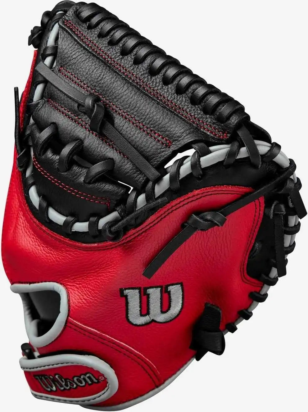 Wilson A500 32.00’’ Catcher’s Baseball Mitt - Black Red Gray - Right Throw