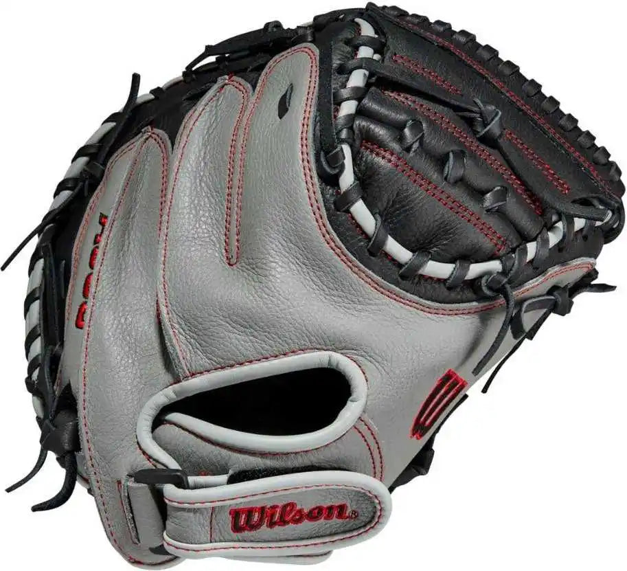 Wilson A500 32.00’’ Catcher’s Baseball Mitt - Gray Black - Right Throw