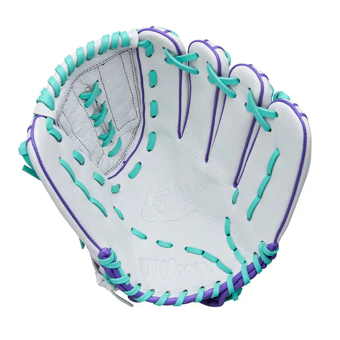 Wilson A500 Siren 11.75’’ Youth Infield Fastpitch Glove Wbw1035581175 - White Purple - Right Throw