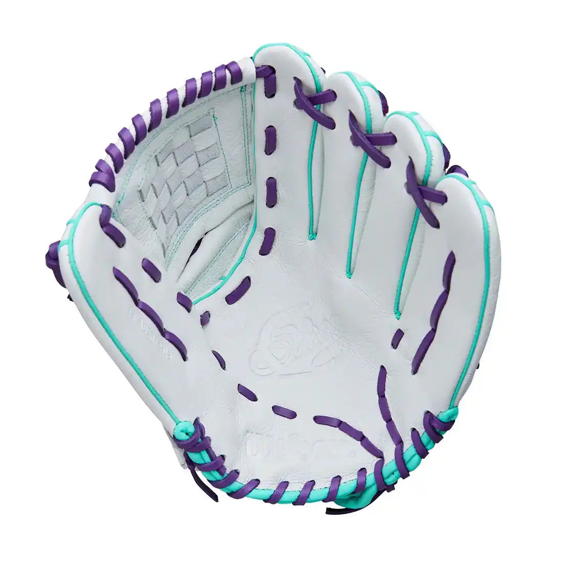 Wilson A500 Siren 12.00’’ Youth Infield Fastpitch Glove Wbw10355912 - White Purple - Right Throw