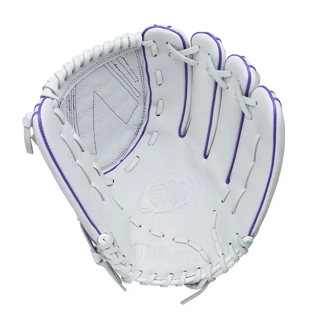Wilson A500 Siren 12.50’’ Youth Outfield Fastpitch Glove Wbw103561125 - White Purple - Right Throw