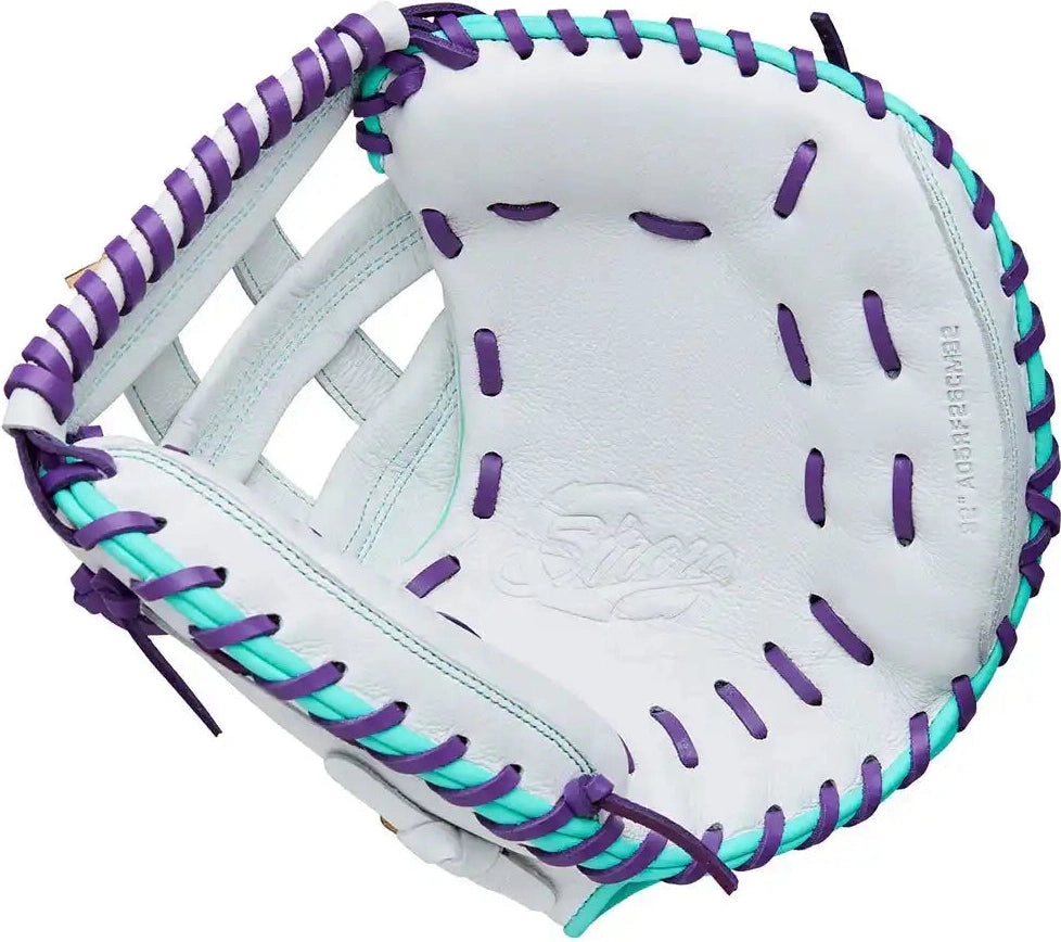 Wilson A500 Siren 32.00’’ Youth Fastpitch Catcher’s Mitt Wbw10356332 - White Purple - Right Throw