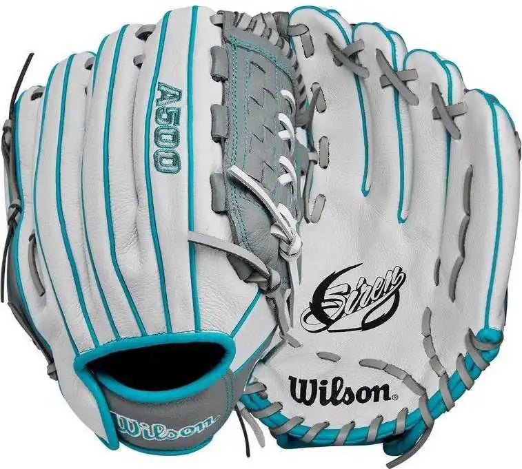 Wilson A500 Siren Youth Fastpitch 11.75’’ Fielders Glove - White Silver - Light Gray / Right Throw