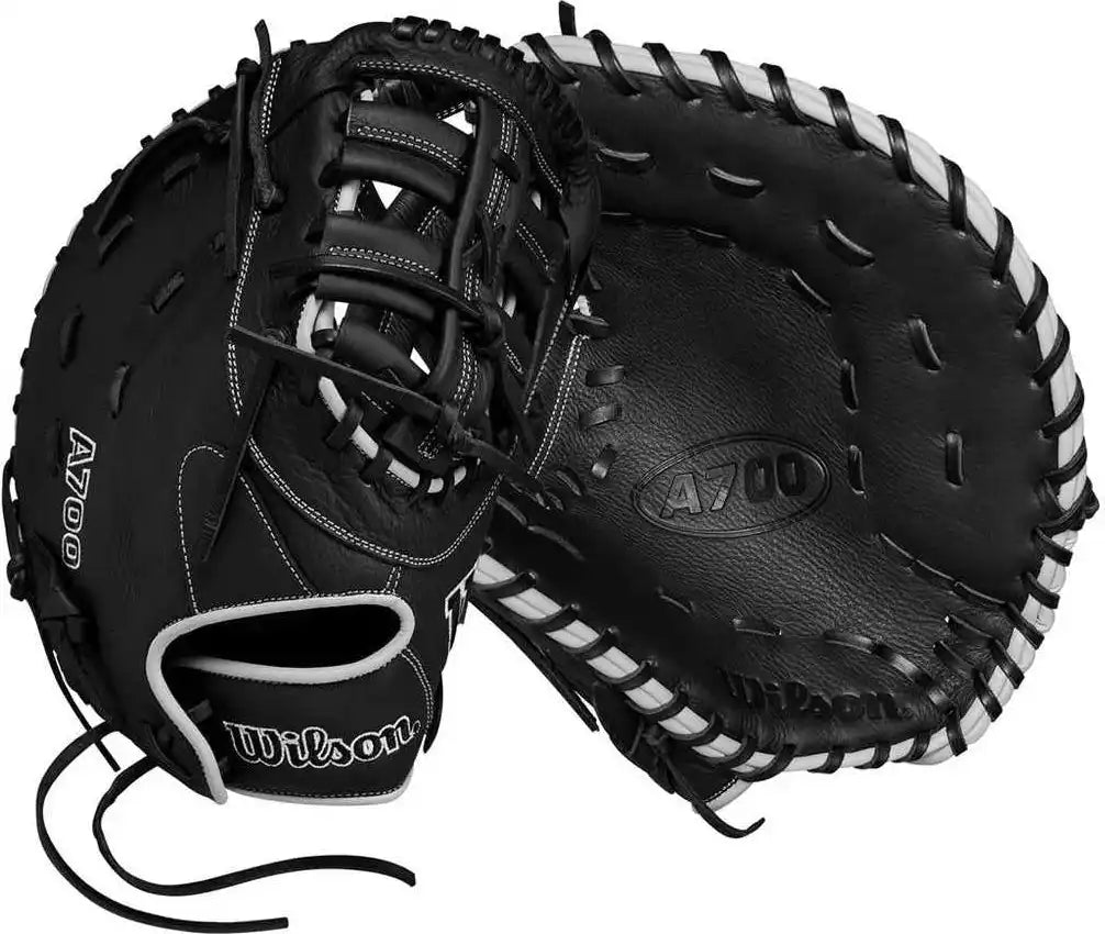Wilson A700 12.00’’ Youth First Base Mitt - Black Silver