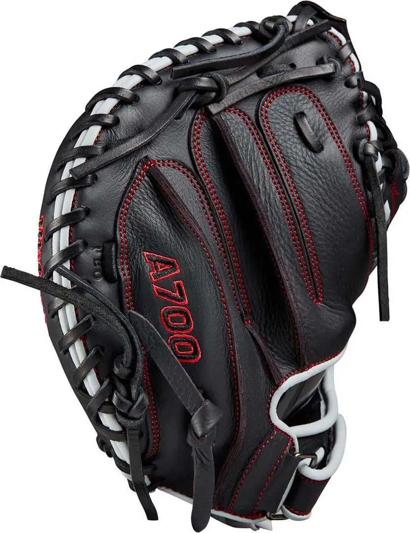 Wilson A700 32.50’’ Catcher’s Baseball Mitt Wbw101432325 - Black Silver Red - Light Gray / Right Throw